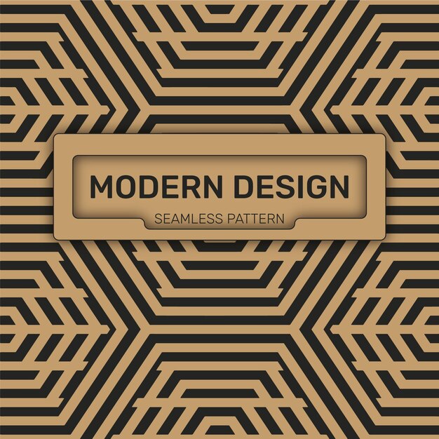 Modern vector design Gold and black background with a seamless geometric patterns