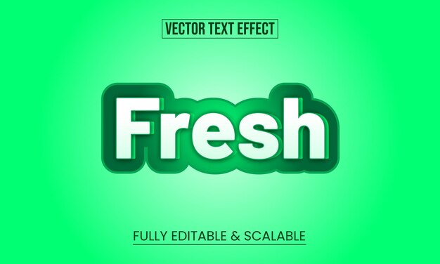 Modern Vector Editable 3D Fresh Text Effect