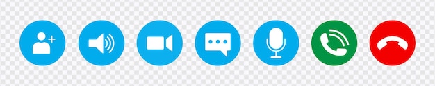 Modern Video Call Icon Set for Conferencing and Chat UI