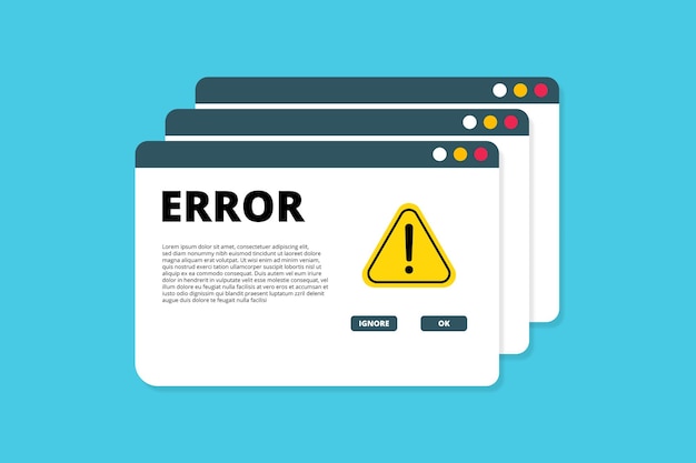 Modern warning pop up with flat design Free Vector