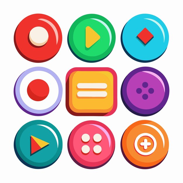 Modern Web button collection for web site Web design elements for UI designer