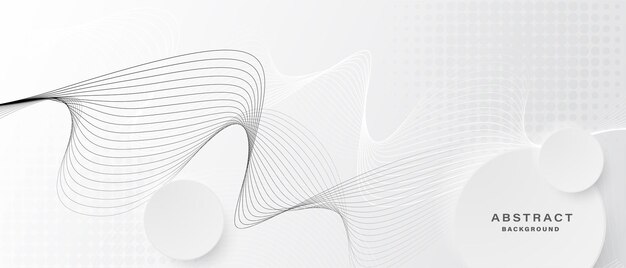 Modern white background with wavy lines.