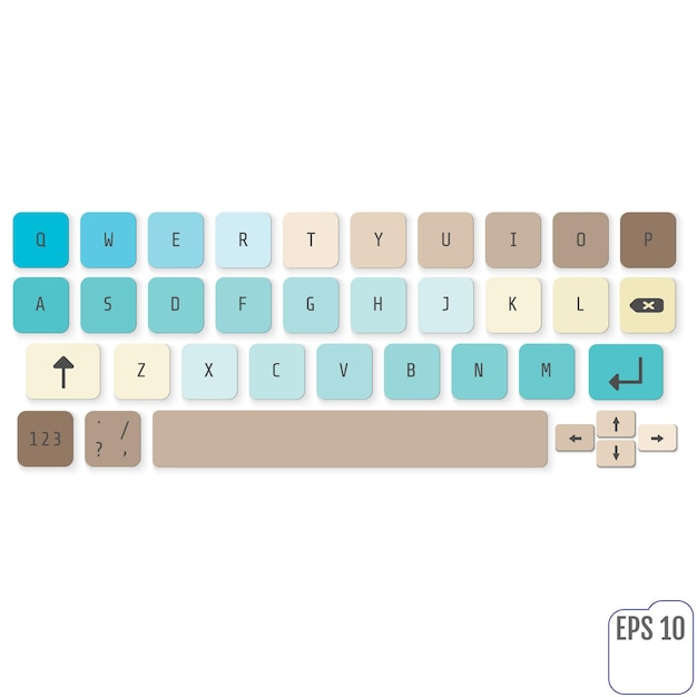 Moderni realistinen näppäimistö älypuhelimelle tai tabletille PC-kirjainpainikkeilla Vektorimallinen moderni näppäimistö Konsepti lapsille