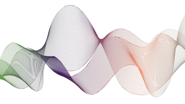 Moiré pattern element with a modern, colorful abstract wave gradient for various projects on white