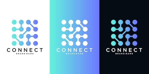 Molecul tech logo design Creative shape modern concept Premium Vector