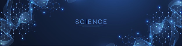 Molecular abstract structure and genetic engineering DNA Healthcare concept Scientific research