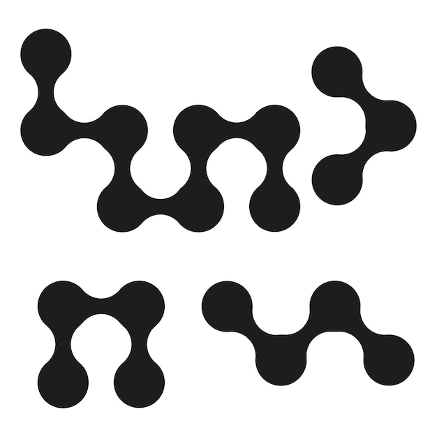 Molecule shape pattern Abstract connection symbol Linked circles icon Vector design