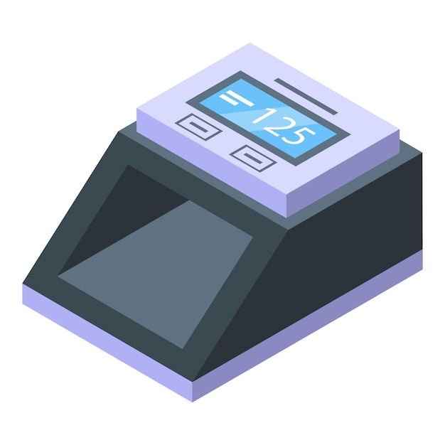 Money currency detector icon isometric vector Credit banknote Finance bank