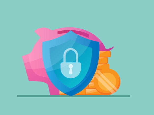 Money saving protection concept  illustration flat 