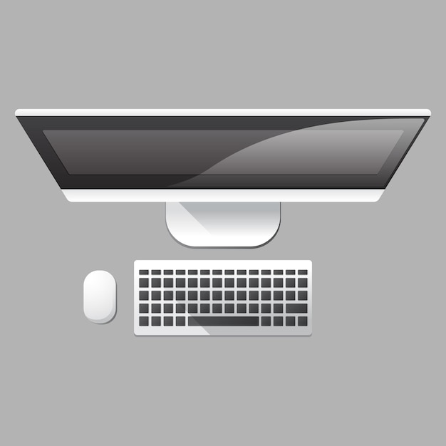 monitor and keyboard vector icon top view1
