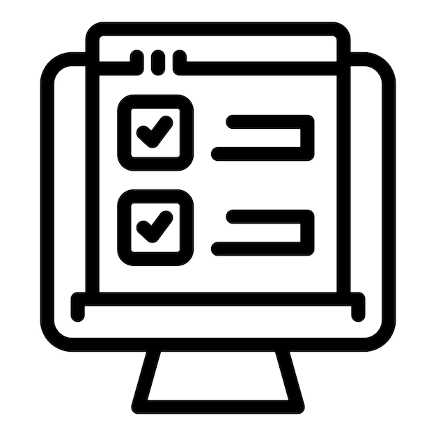 Monitor finance icon outline vector Form paper Business money