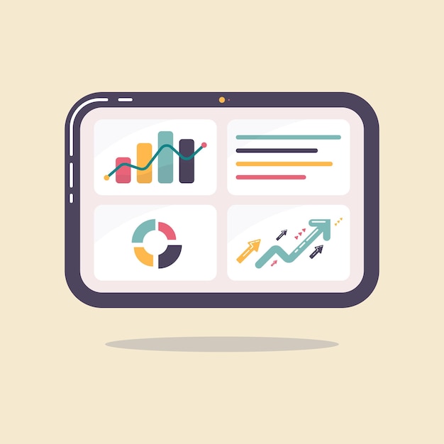 Monitor growth investment financial trading stock for business graph Vector illustration