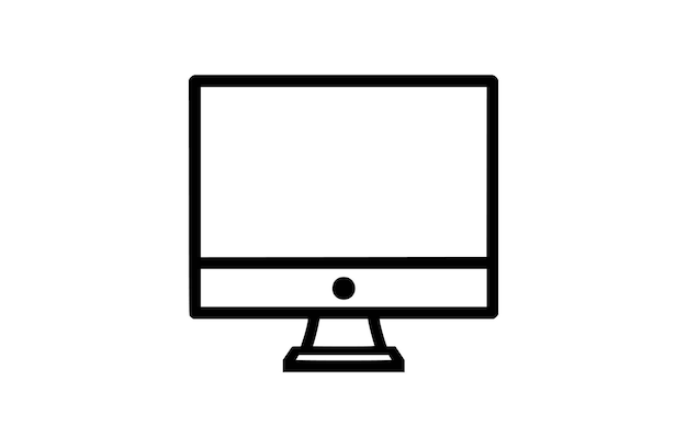 Monitor screen icon flat vector illustration