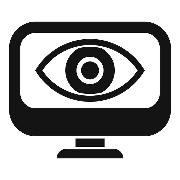 Monitor technical overview icon simple vector Function phone