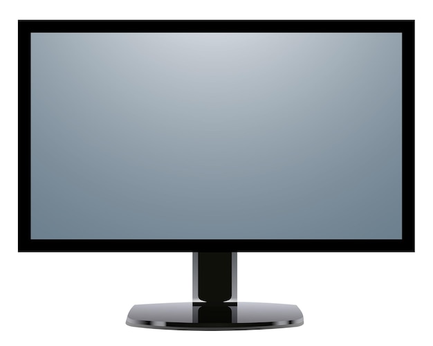 Monitor TV isolated, front view.