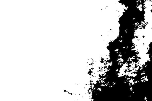 monochrome black paint grungy rough texture on white background