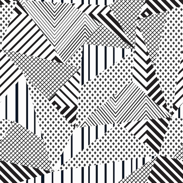 Monochrome fabric triangle seamless pattern