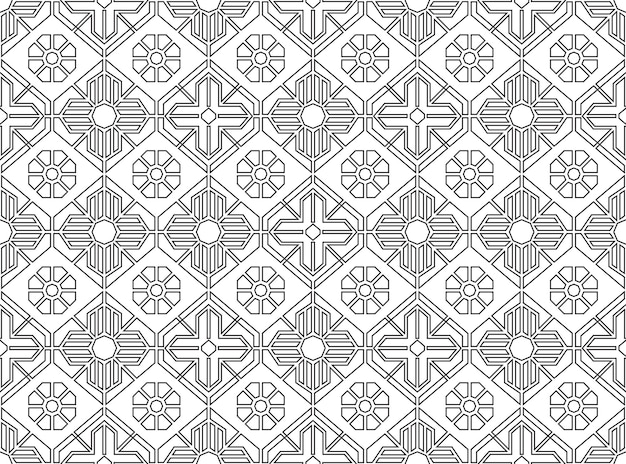 Monochrome Harmony Japanese Geometric Outline