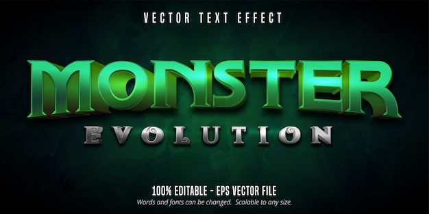 monster evolution text, game style editable text effect