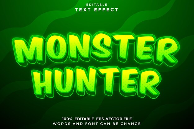 Monster Hunter Muokattava tekstiefekti 3D-sarjakuvatyyli