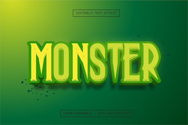 monster text effect editable green text style