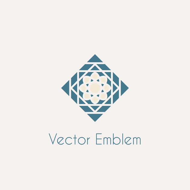 Mosaic arabic ornament Vector rhombus emblem for luxury logos and retro ornamental design