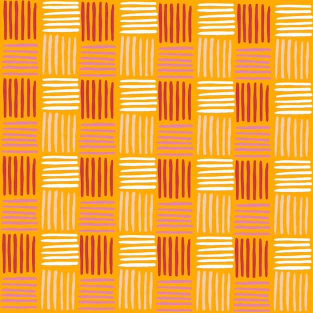 mosaic seamless pattern retro hand drawn squares minimalistic style abstract line doodle background