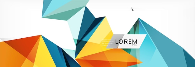 Mosaic triangular low poly style abstract geometric background Polygonal vector Abstract white bright technology design