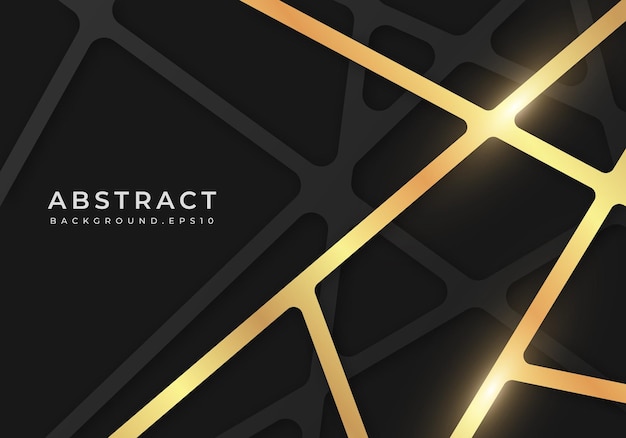 mosaic wallpaper black and gold dimension line background with copy space for text