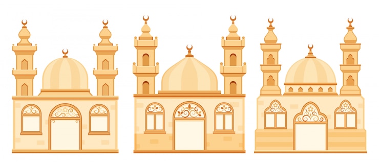 Vektori mosques  isolated cartoon illustration 