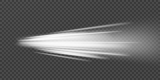 Motion wave effect Dynamic white line trail On a transparent background