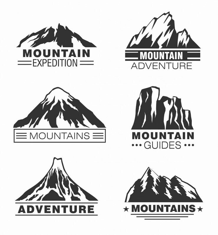 Vektori mountain and outdoor adventure logo set