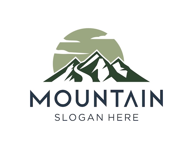 mountain logo design created using the corel draw 2018 application with a white background