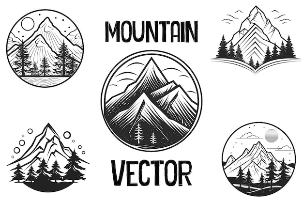 Mountain vector logo mountain flat icon mountain clipart