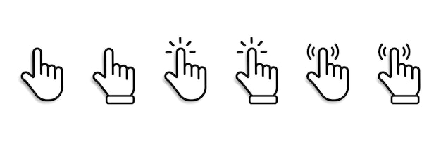 Mouse click cursor set Hand Cursor Click icon Mouse pointer set Arrow cursor Pointer click icon