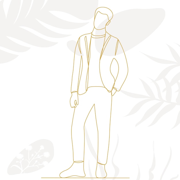 Mouse, drawing by one continuous line, sketch, vector
