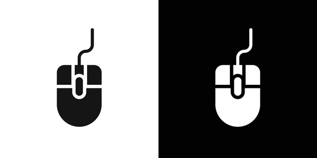 Mouse icon flat line symbol set