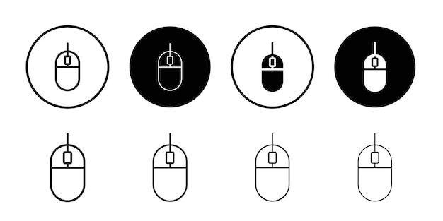 Mouse icon outline set sign
