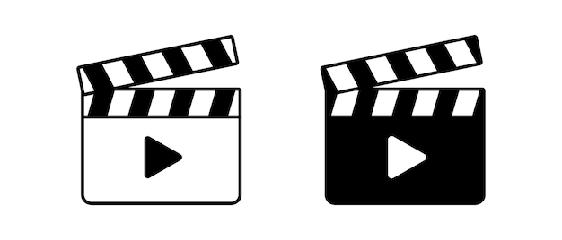 Movie clapper vector icon set Film Clapper for movies symbol Cinema concept logo