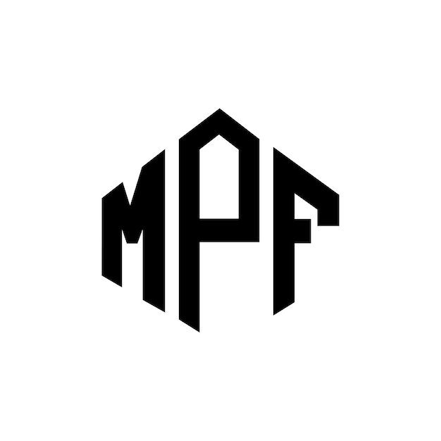 mpf letter logo design with polygon shape mpf polygon