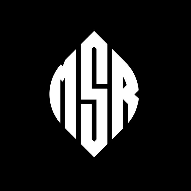 MSR circle letter logo design with circle and ellipse shape MSR ellipse letters with typographic style The three initials form a circle logo MSR Circle Emblem Abstract Monogram Letter Mark Vector
