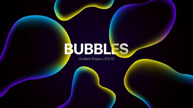 Multicolor Bubbles Vector Abstract Background. Bubbles Shapes. Liquid and Fluid Style. Vector illustration