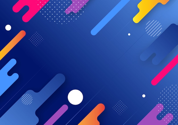 Multicolor Shapes Background with Blue Background