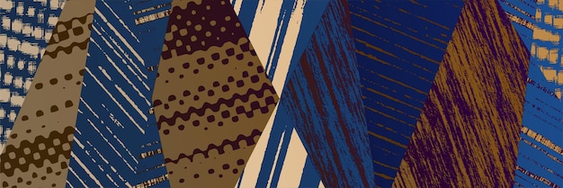 Multicolor vector banner, abstract geometric shapes, different textures
