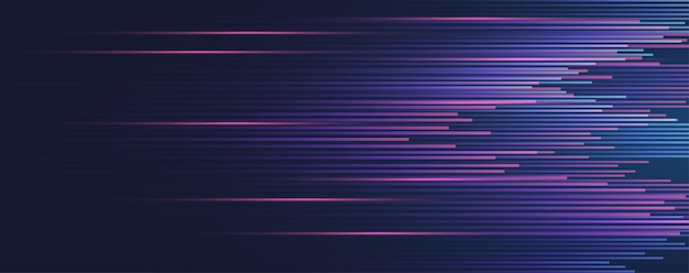multicolored light trails abstract motion blur effect separated lines on dark violet background