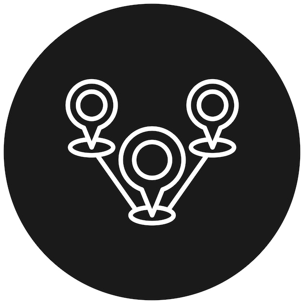 Multiple Destinations vector icon Can be used for Map and Navigation iconset