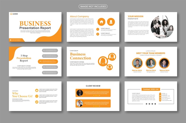 Multipurpose Presentation. Editable Startup Business Presentation Layout Set Annual Report