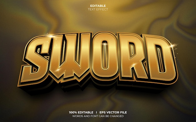 Muokattava Sword 3d-renderöity teksti efekti