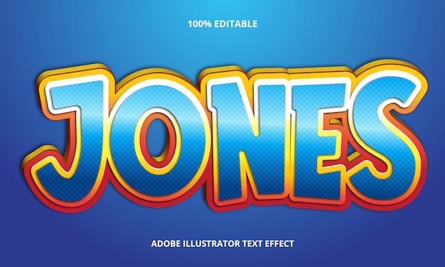 Muokattava teksti efekti - blue jones otsikkotyyli