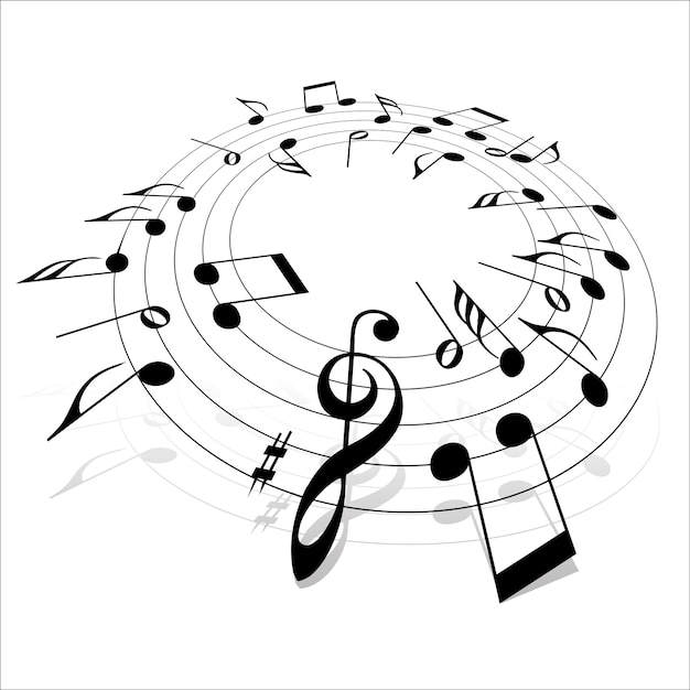 Music note symbols melodic vectors